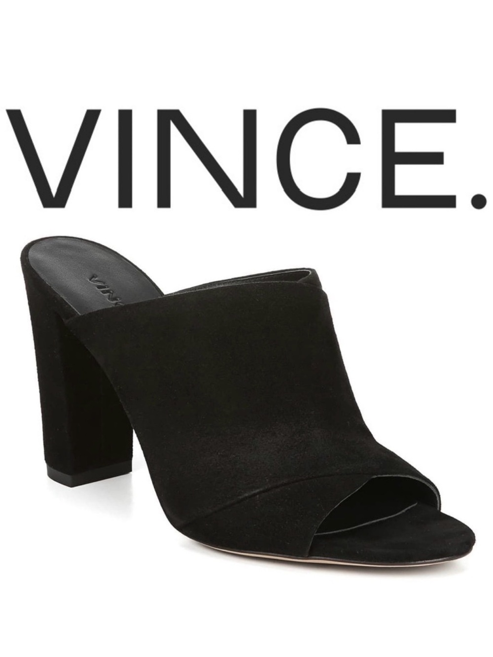 Vince heath cross strap suede mule heels. New in box